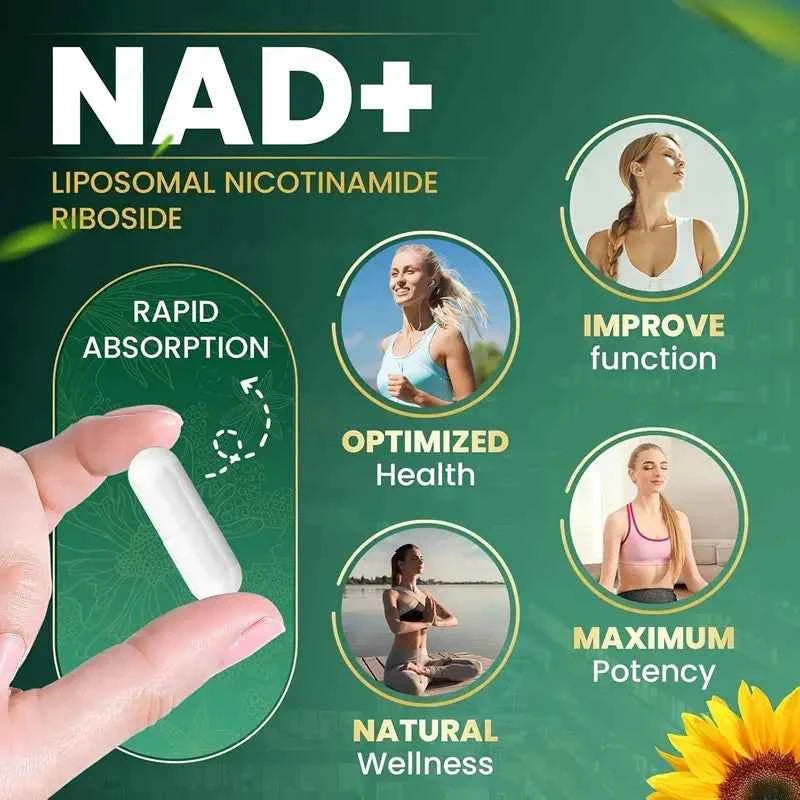 Reus Research NR900-NAD+Supplement for Skin Aging Support, Energy, and Focus - 80 Count - Vitamin Healthcare Fitness NMN Supplement Alternative - Liposomal NAD w/Resveratrol - High Purity NAD Supplement for Anti-Aging, Energy, Focus