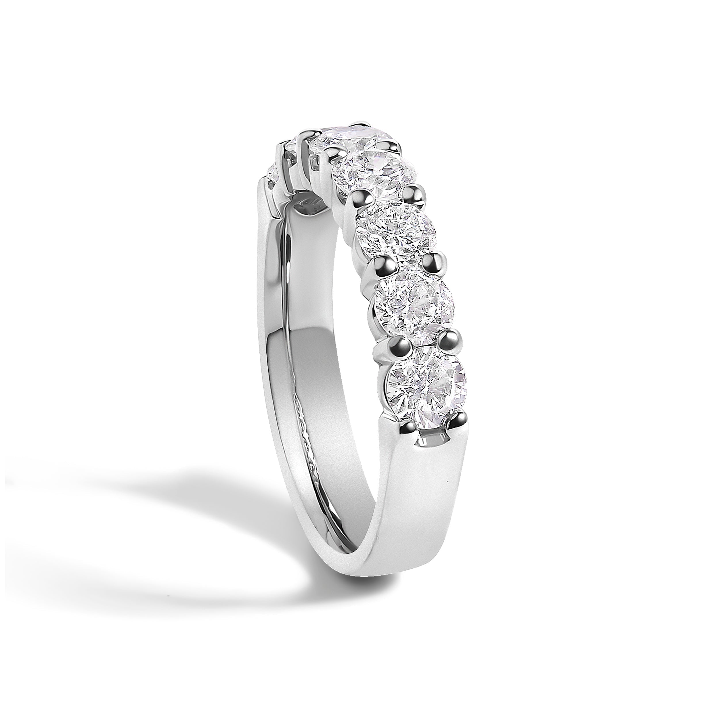 14K White Gold 1 1/2 Cttw Diamond 7 Stone Band Ring DestGlow