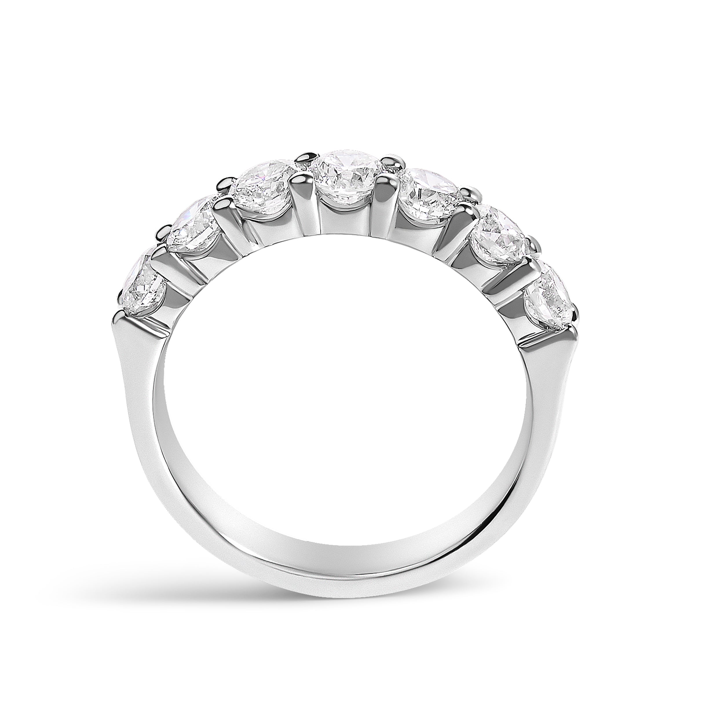 14K White Gold 1 1/2 Cttw Diamond 7 Stone Band Ring DestGlow