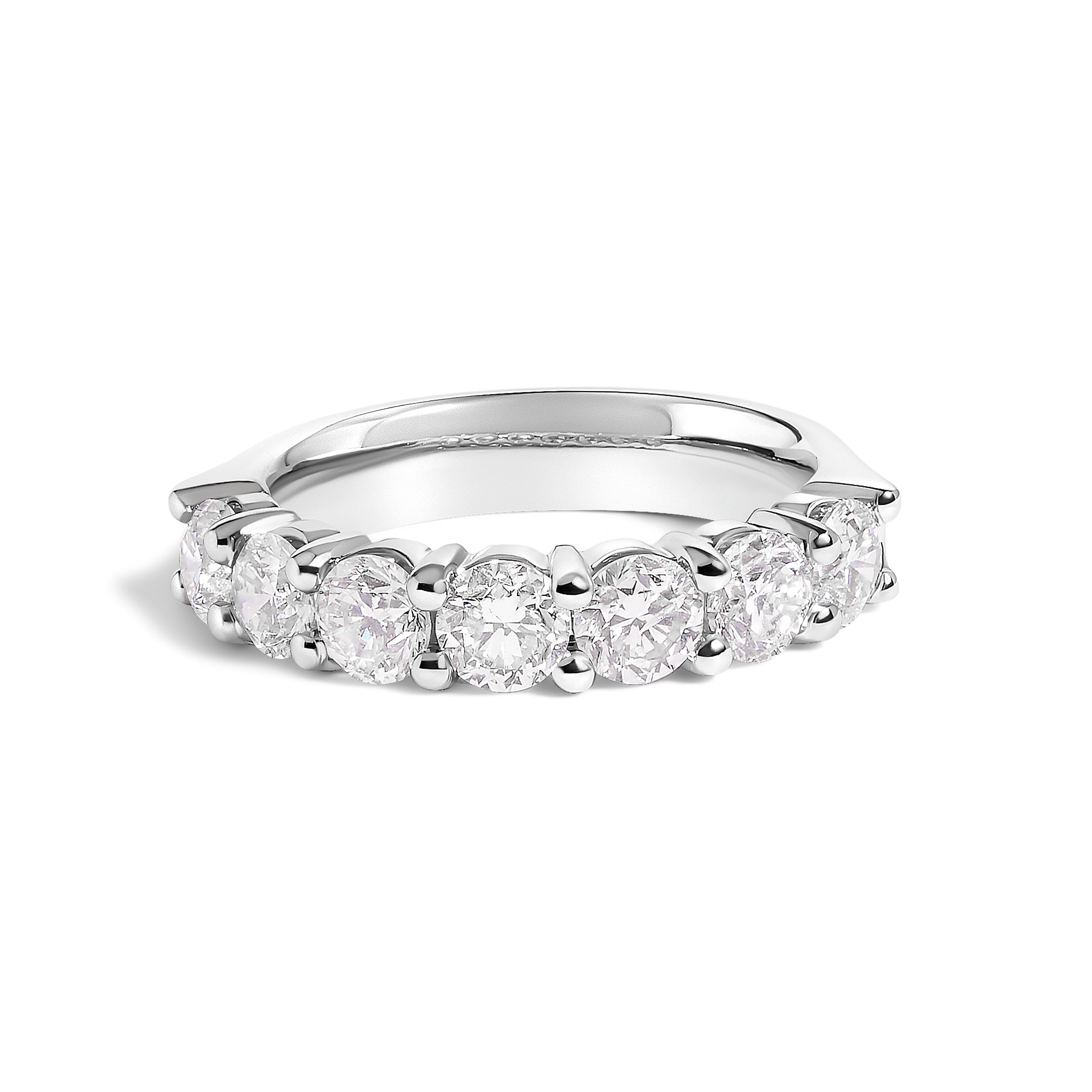 14K White Gold 2. 0 Cttw Diamond 7 Stone Band Ring DestGlow