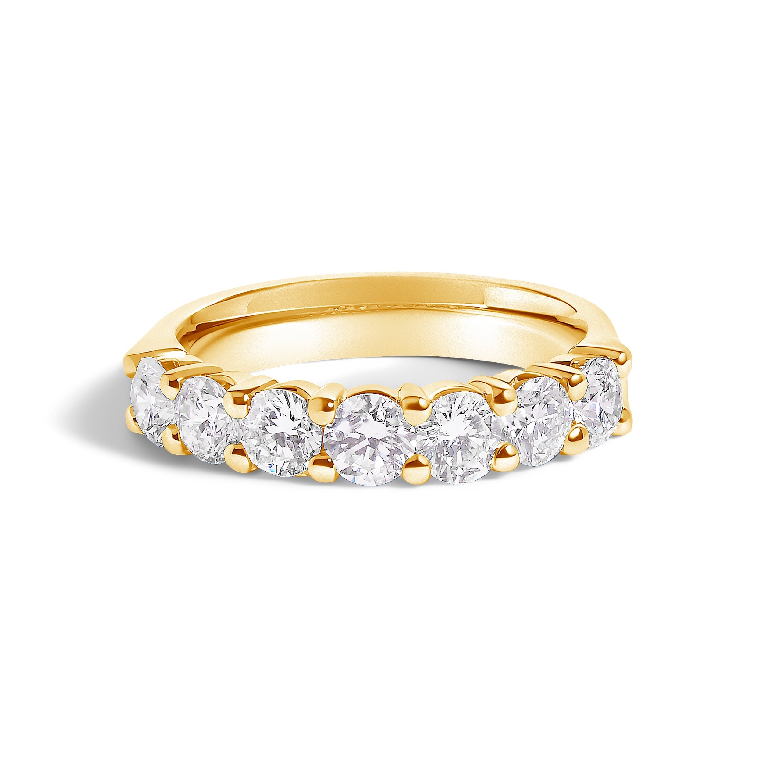 14K White Gold 1 1/2 Cttw Diamond 7 Stone Band Ring DestGlow