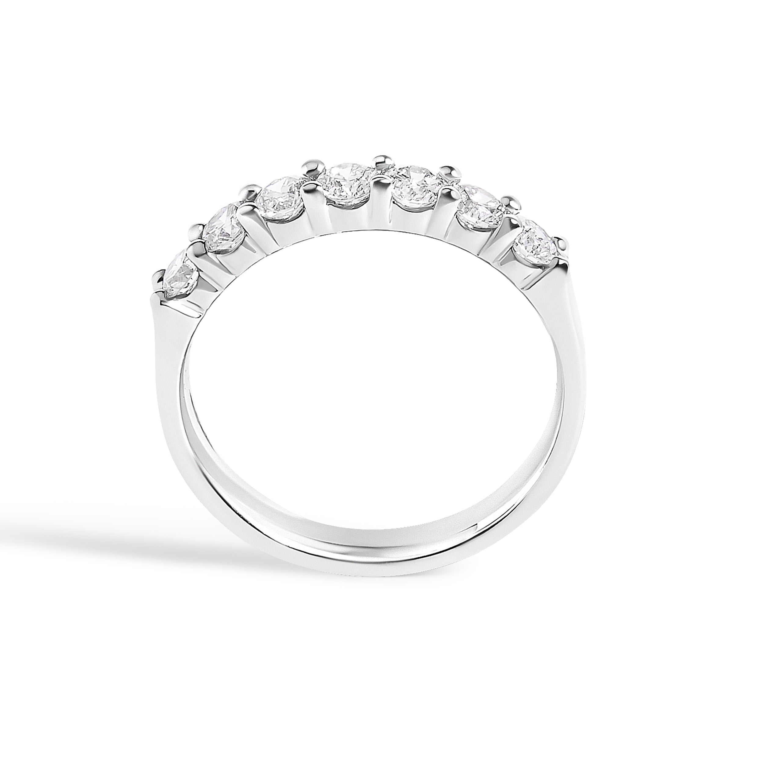 14K White Gold 3/4 Cttw Diamond 7 Stone Band Ring DestGlow