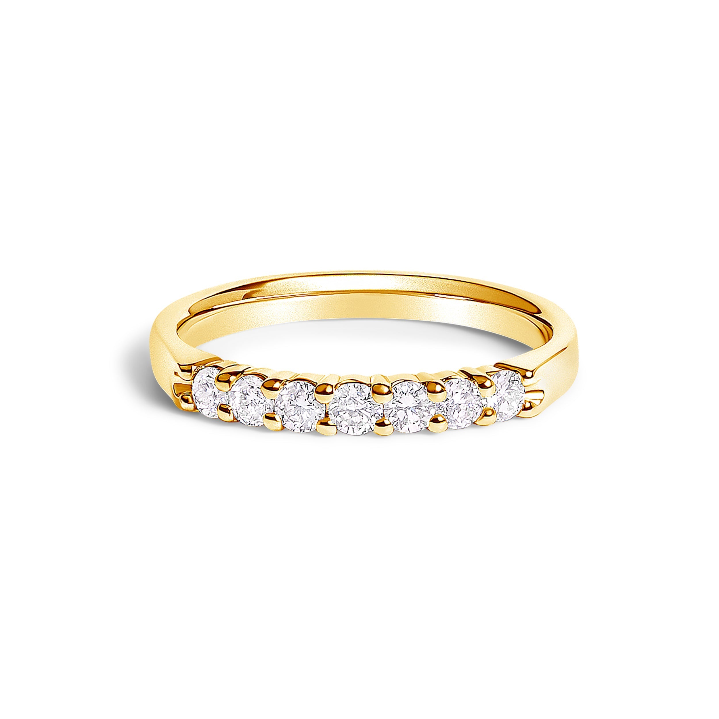 14K White Gold 1/3 Cttw Diamond 7 Stone Band Ring DestGlow