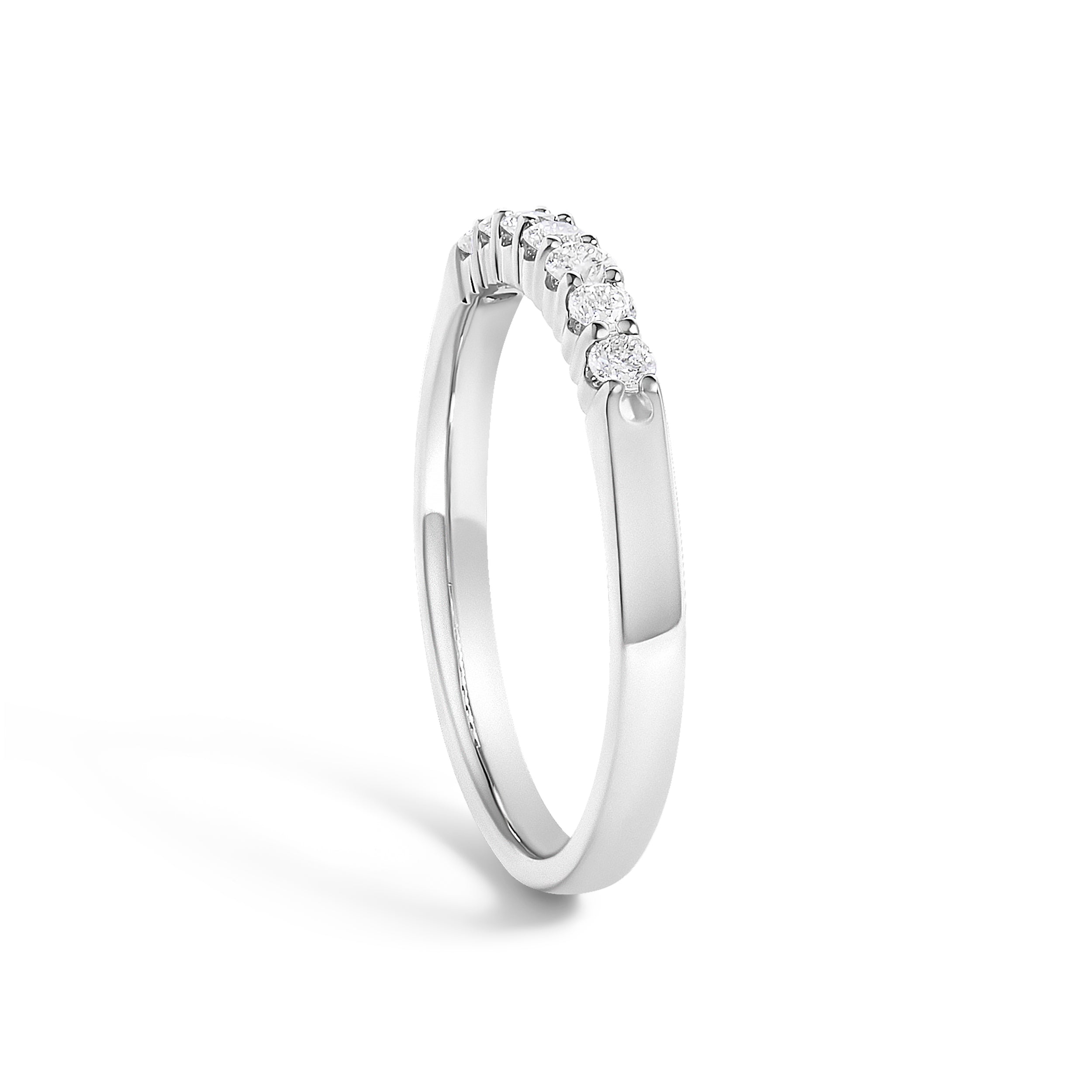 14K White Gold 1/4 Cttw Diamond 7 Stone Band Ring DestGlow