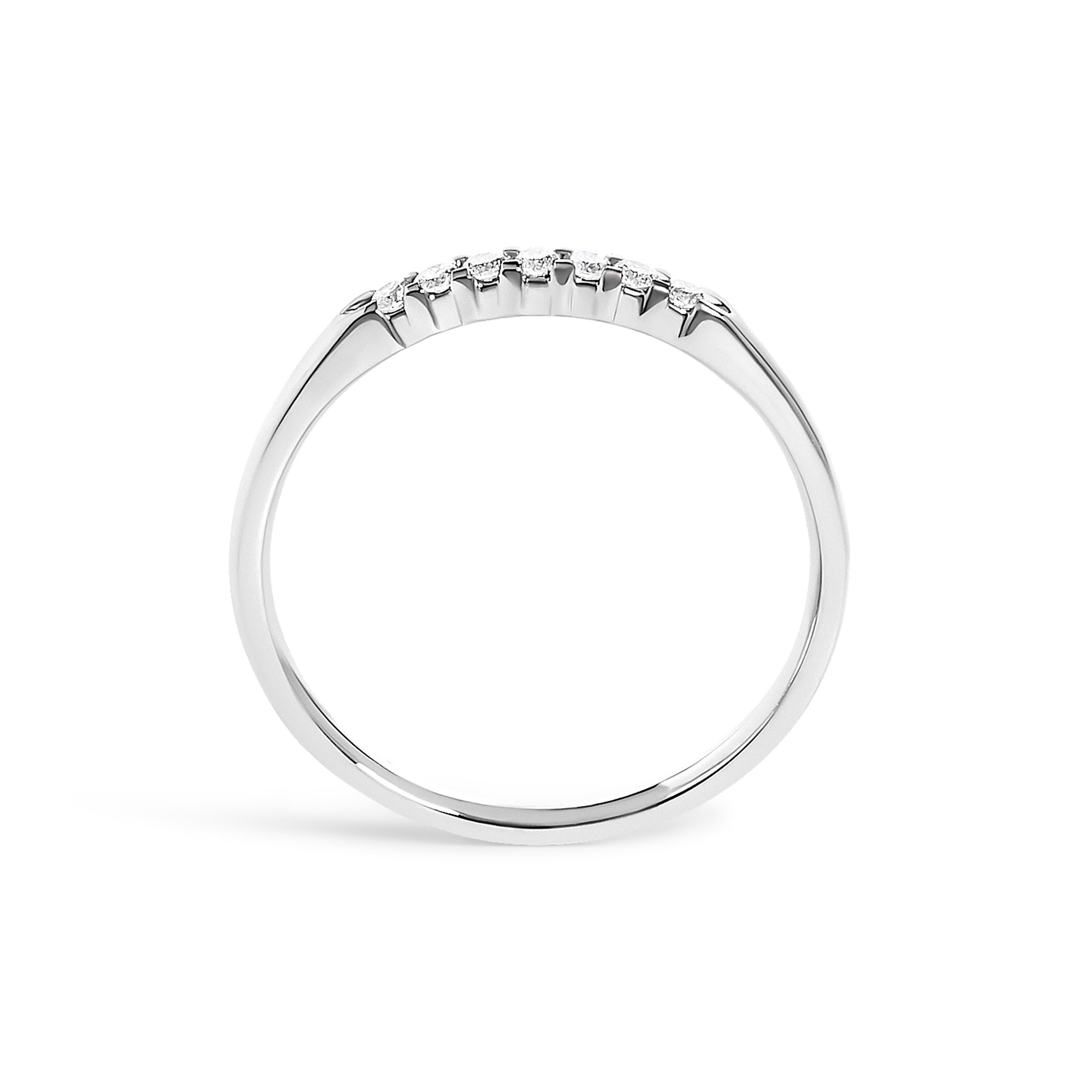 14K White Gold 1/10 Cttw Diamond 7 Stone Band Ring DestGlow