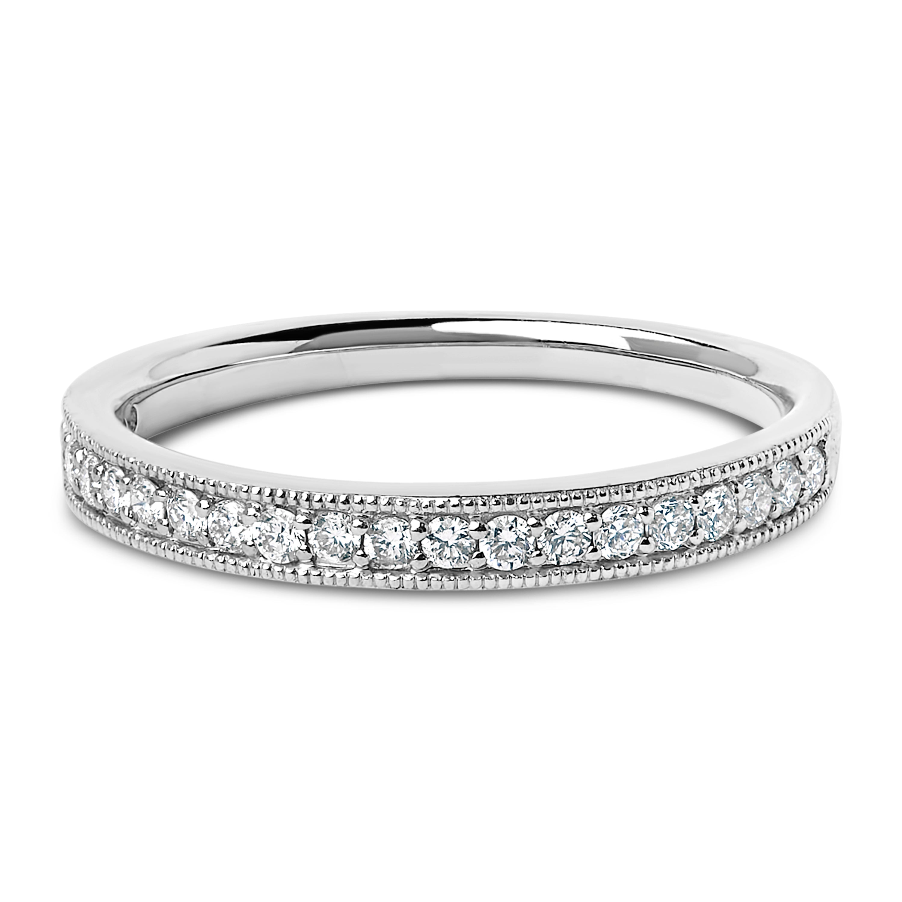 14K Yellow Gold 1/4 Cttw Round Diamond Milgrain Wedding Band (I-J Color, SI2-I1 Clarity) - Size 6.5 DestGlow