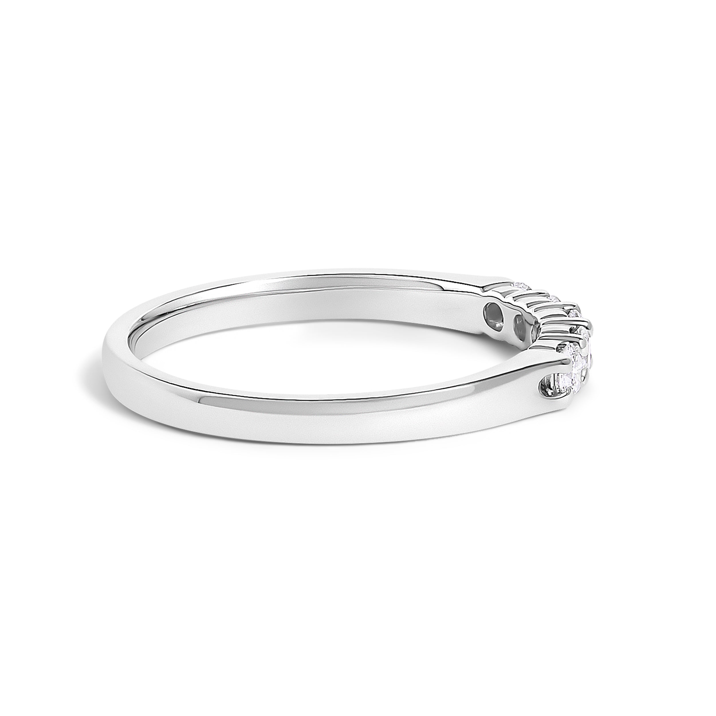 14K White Gold 1/4 Cttw Diamond 5 Stone Band Ring DestGlow