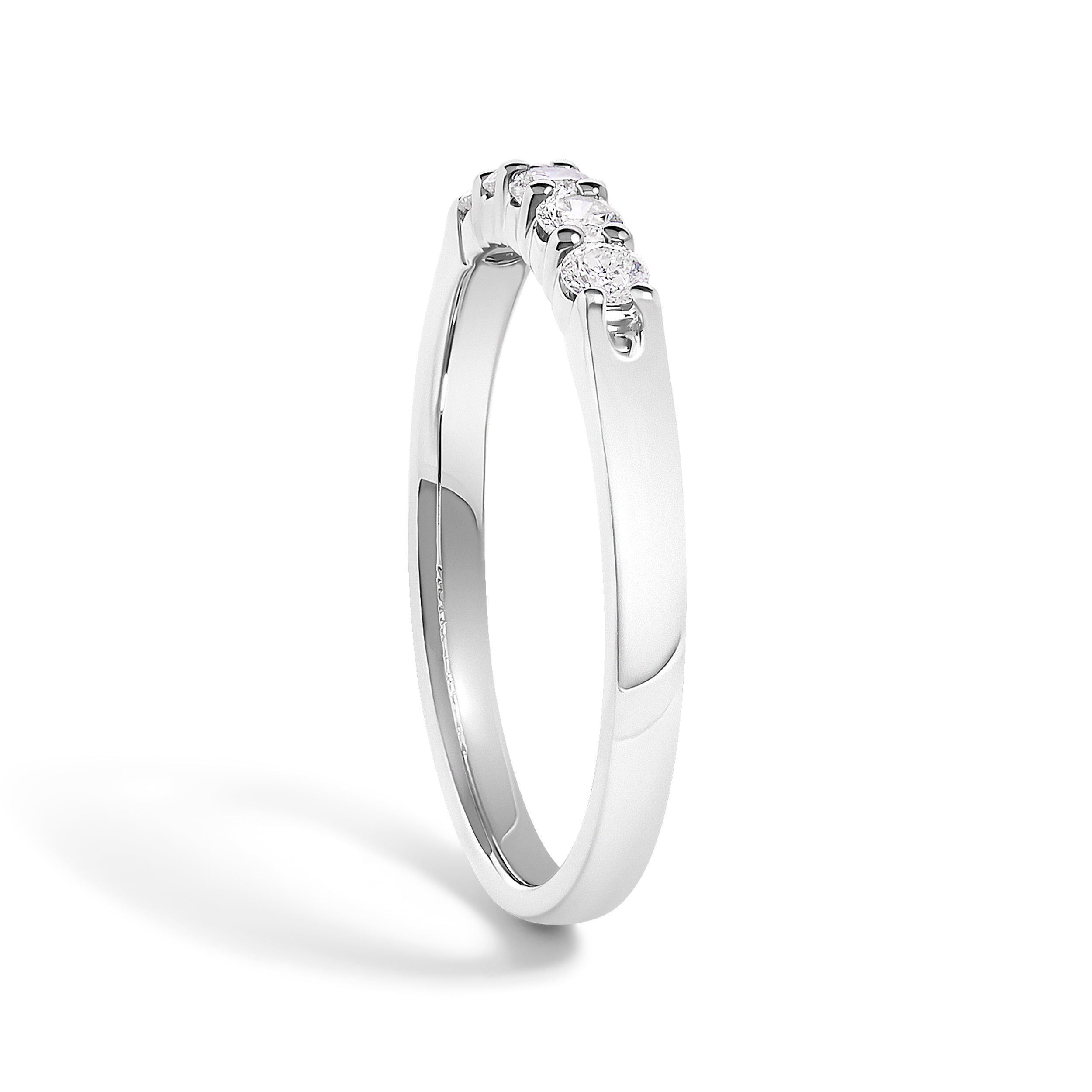 14K White Gold 1/4 Cttw Diamond 5 Stone Band Ring DestGlow