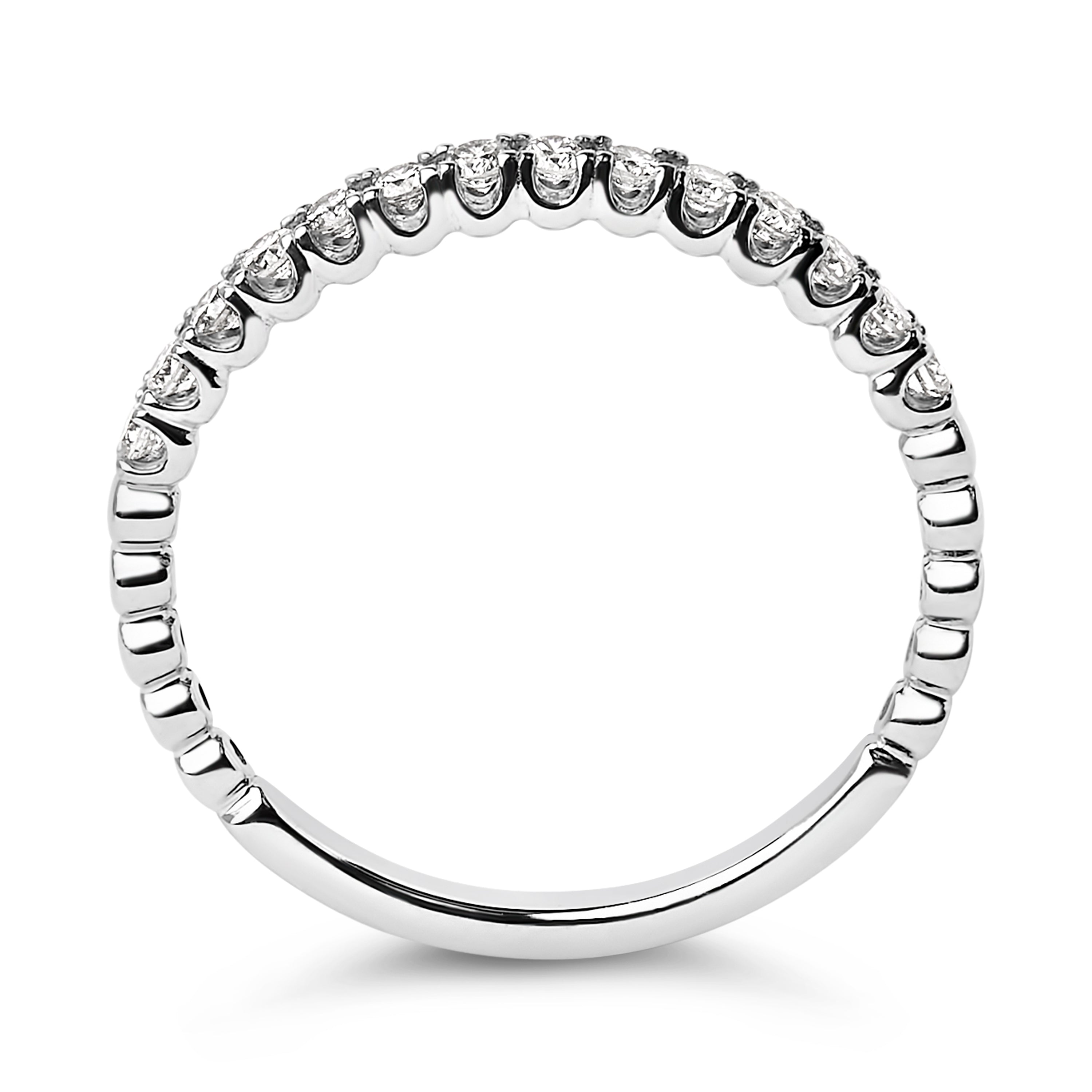 14K White Gold 1/4 Cttw Round Diamond Prong Set Wedding Band DestGlow