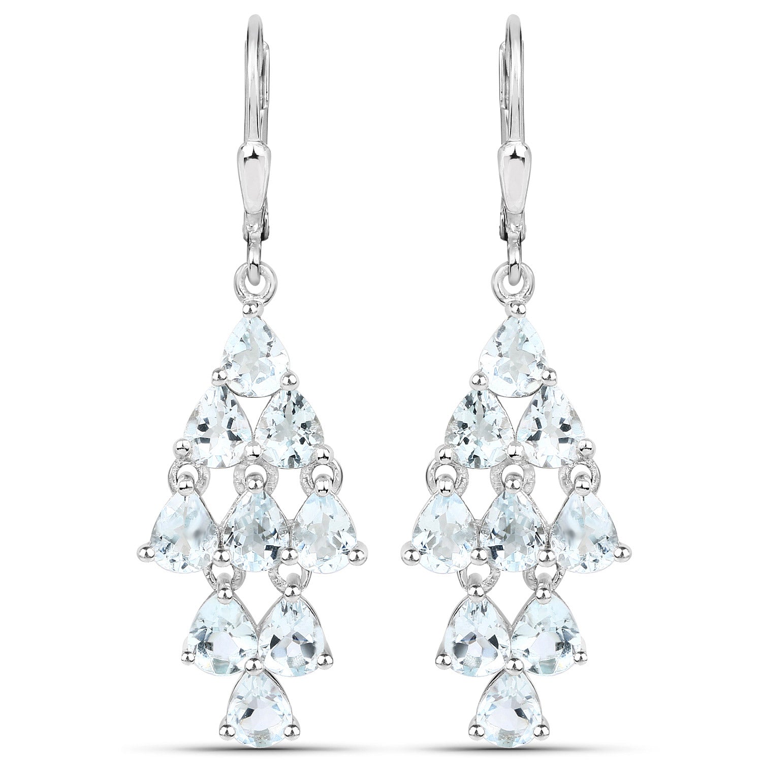 3.96 Carat Genuine Aquamarine .925 Sterling Silver Earrings by Bids.com
