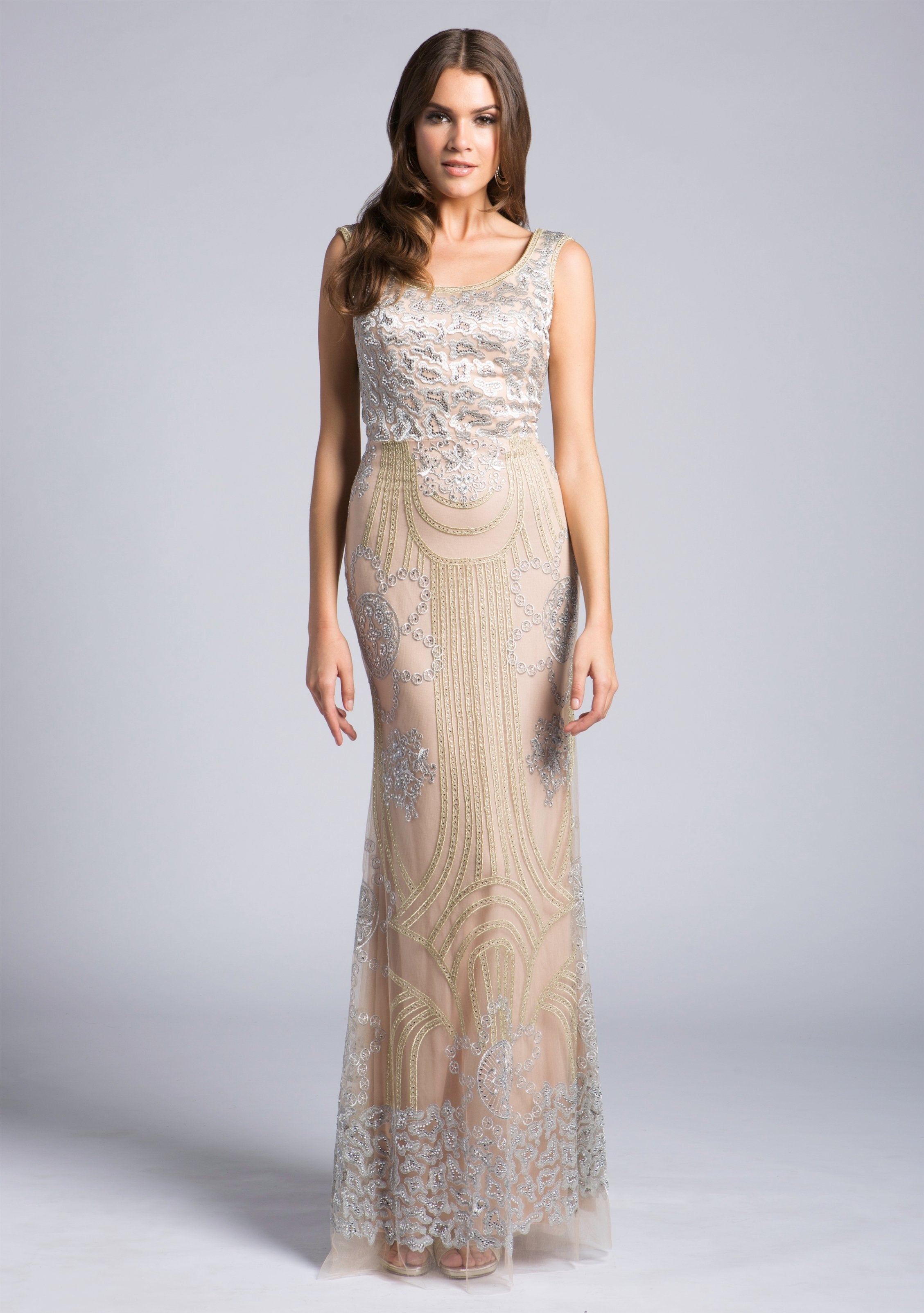 Lara 33622 - Lace Beaded Gown OUTLET by Lara New York
