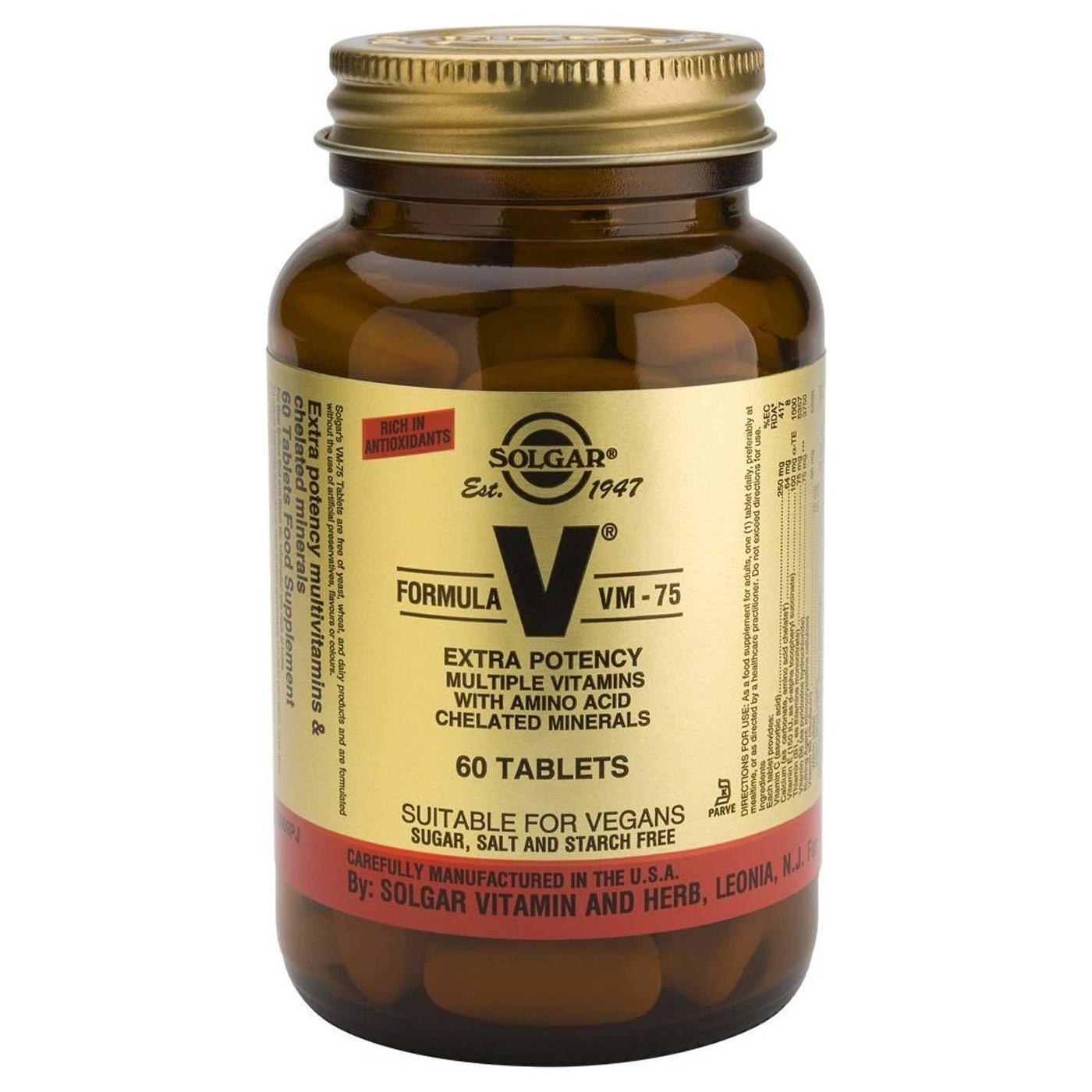 Solgar Formula VM-75 60 Tablets by Pasteur Pharmacy