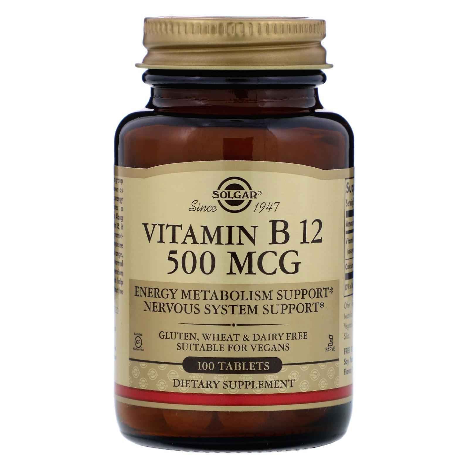 Solgar Vitamin B12 500mcg 100 Tablets