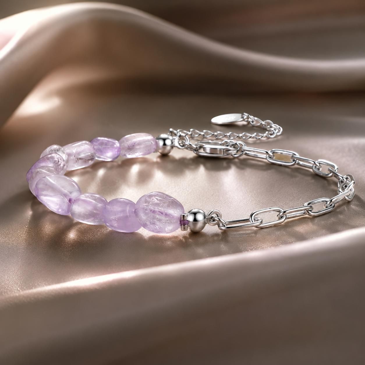 925 Sterling Silver & White Gold Plated Crystal Bracelet 16+5cm for Women DestGlow
