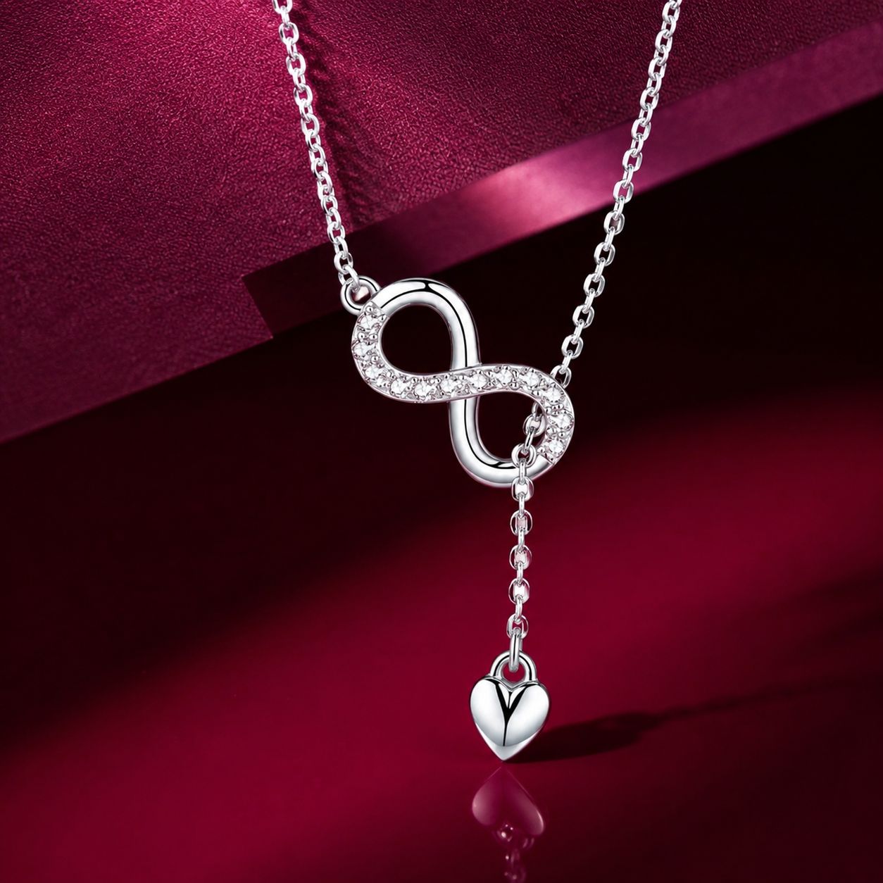 925 Sterling Silver Adjustable Necklace 38-45cm for Women DestGlow