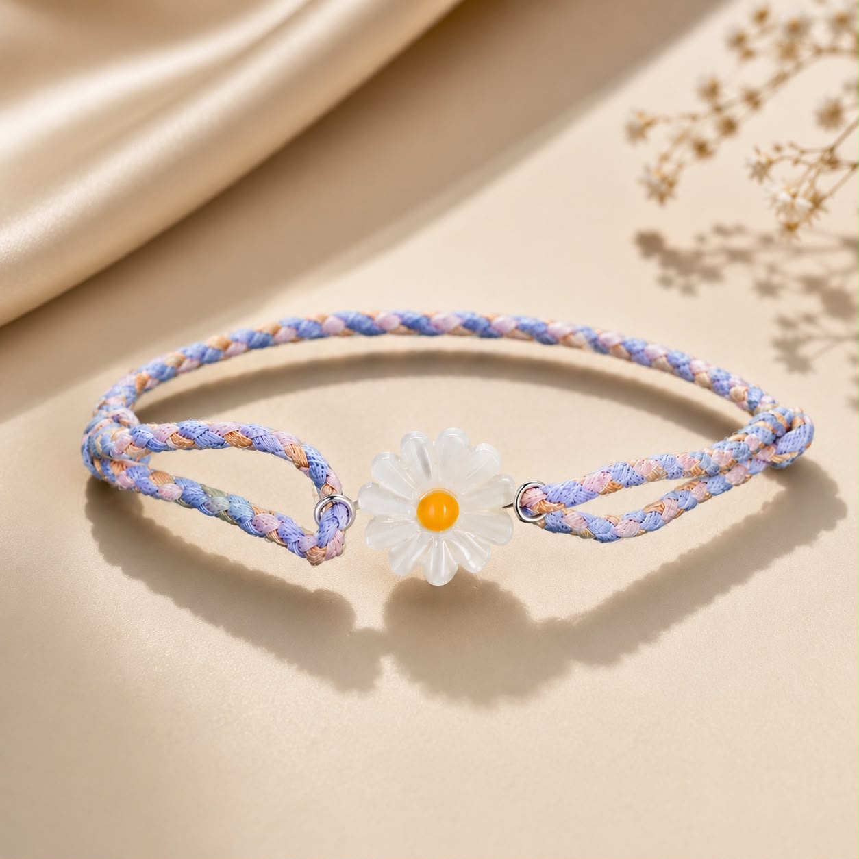 925 Sterling Silver Plated Platinum Deep Seashell Bracelet 24cm Adjustable for Women DestGlow