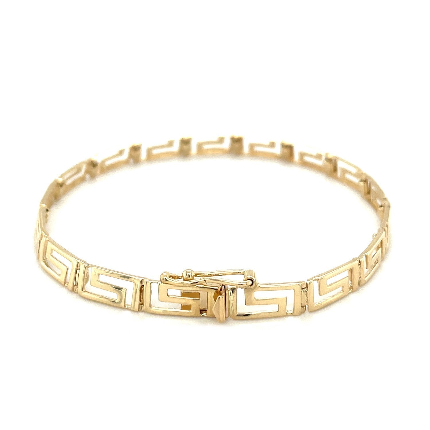 14k Yellow Gold Fancy Greek Key Motif Bracelet DestGlow