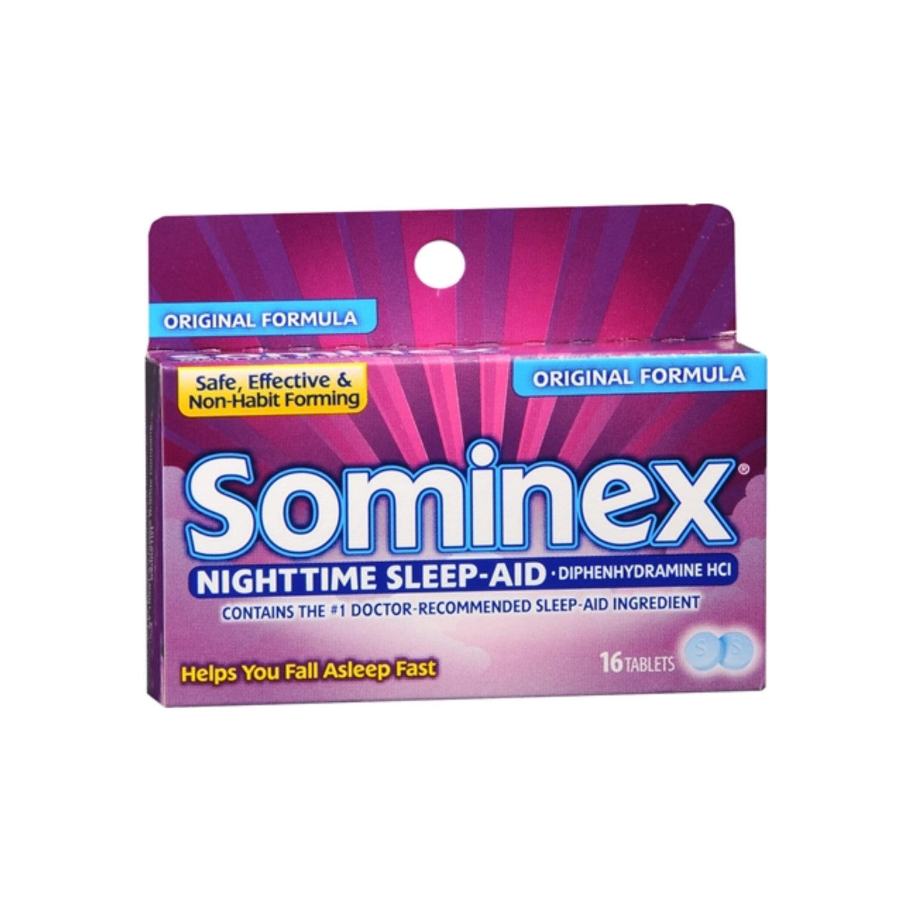 Sominex Nighttime Sleep Aid, Diphenhydramine H Cl, Original Formula, Tablets by Pasteur Pharmacy