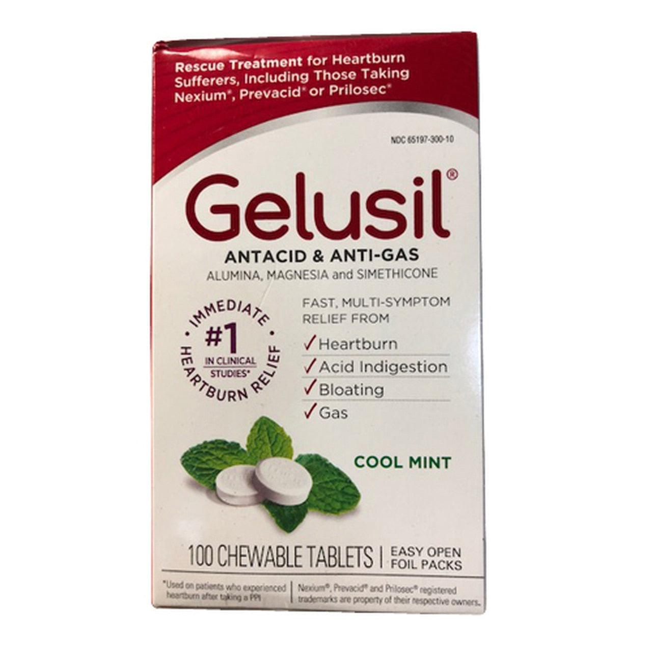 Gelusil Antacid & Anti Gas Chewable Tablets Cool Mint - DestGlow