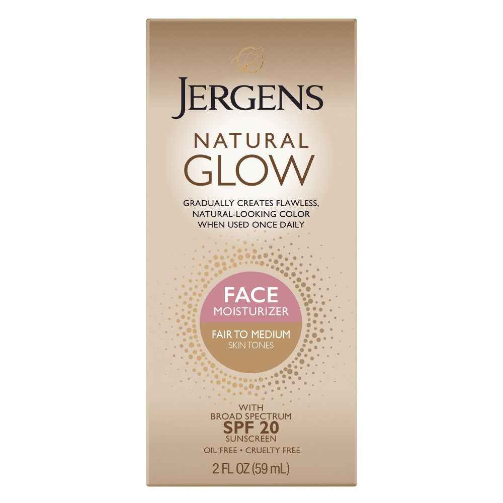 Jergens Natural Glow, Face Daily Moisturizer, SPF 20, Fair To Medium, 2 Fl Oz (59 Ml)