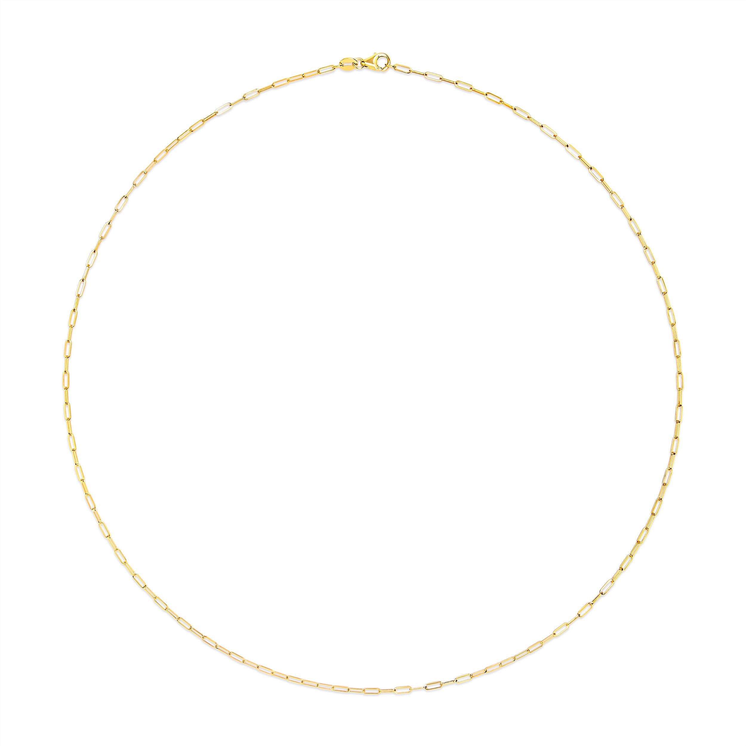 Unisex Solid 14K Yellow Gold 1.5mm Paperclip Chain Necklace - 18 Inches by Bids.com