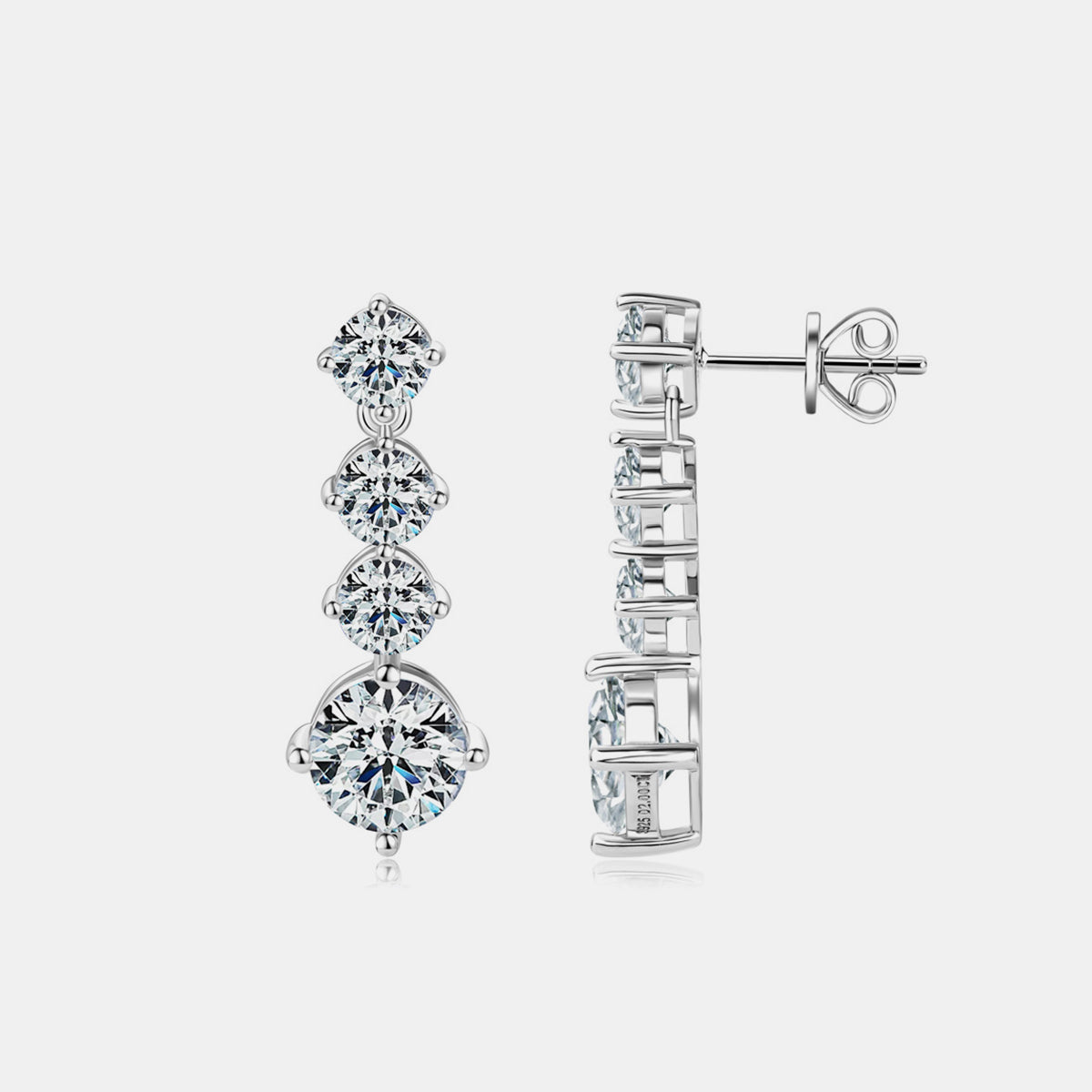 4 Carat Sparkala™ Pure Sterling Silver Earrings - DestGlow