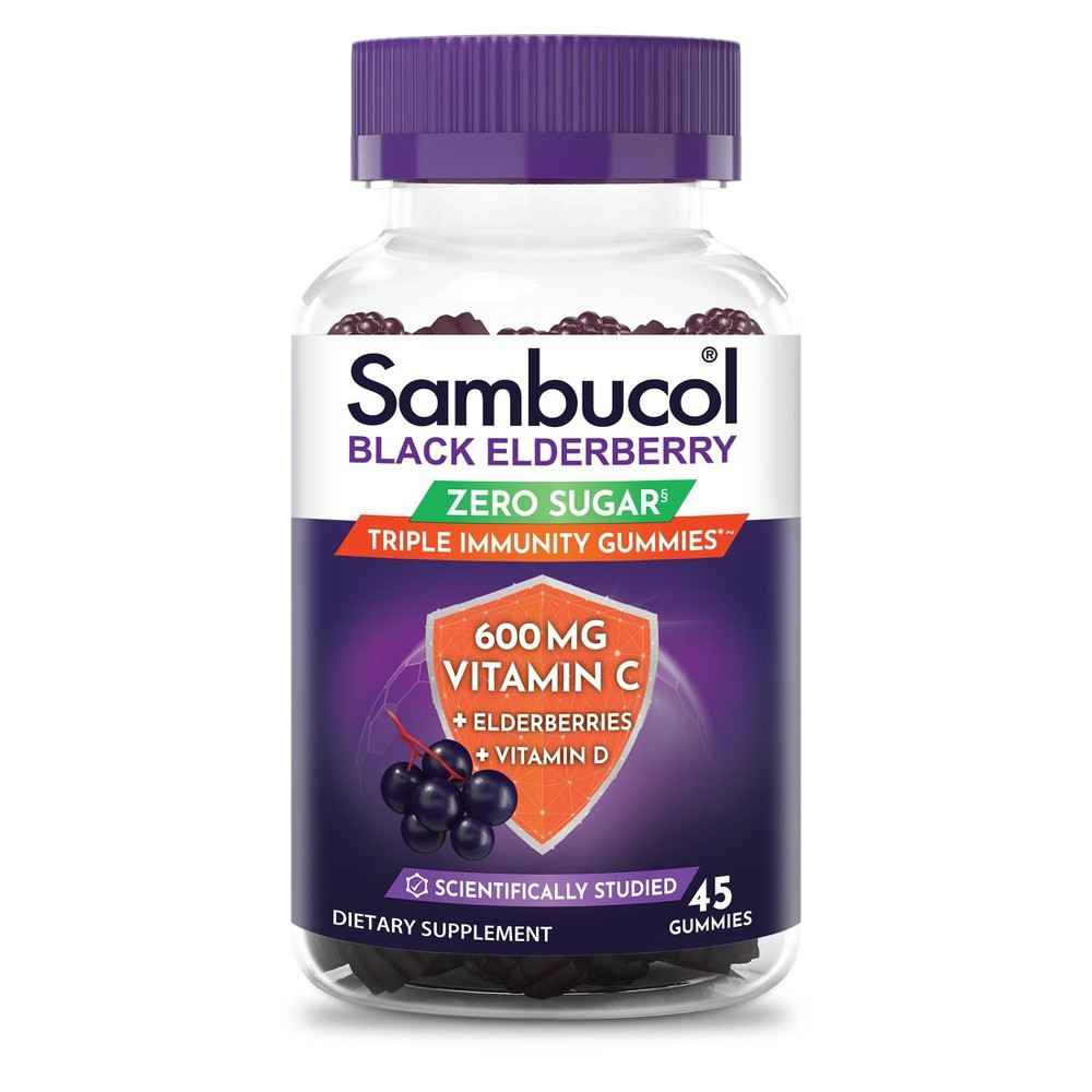 Sambucol® Black Elderberry Sugar Free Triple Immunity – Vegan Gummies (45ct)