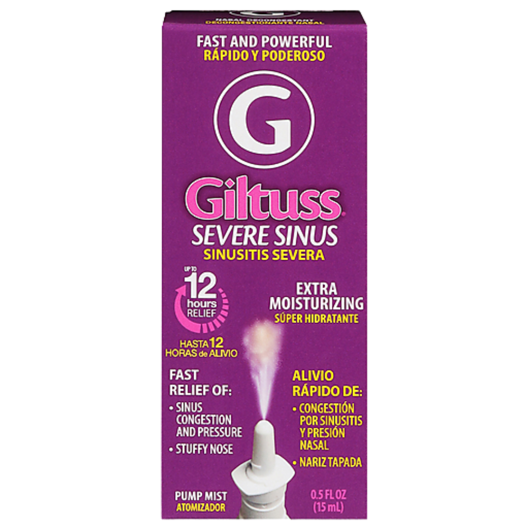 Giltuss Severe Sinus Nasal Decongestant Spray Extra Moisturizing (0.5 fl oz) DestGlow