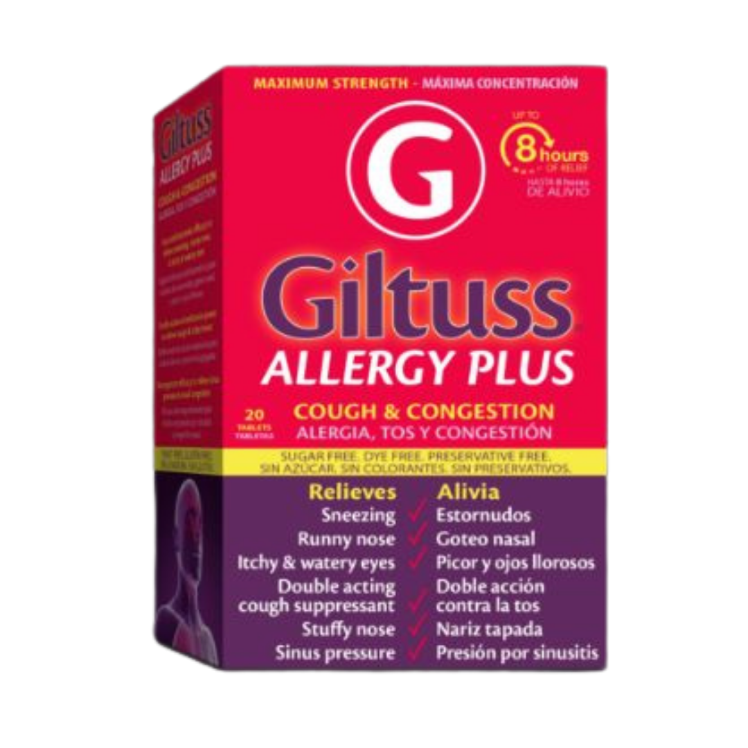 Giltuss Allergy Plus Cough & Congestion Maximum Strength (20 Tablets) DestGlow