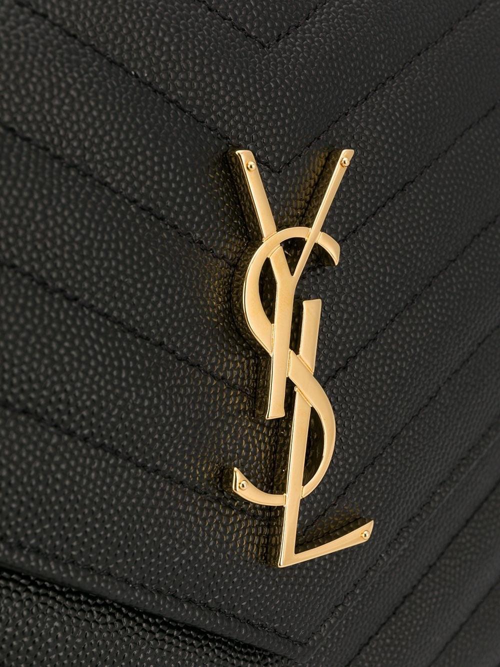 Saint Laurent Women Cassandre Matelassé Flap Pouch In Grain De Poudre Leather