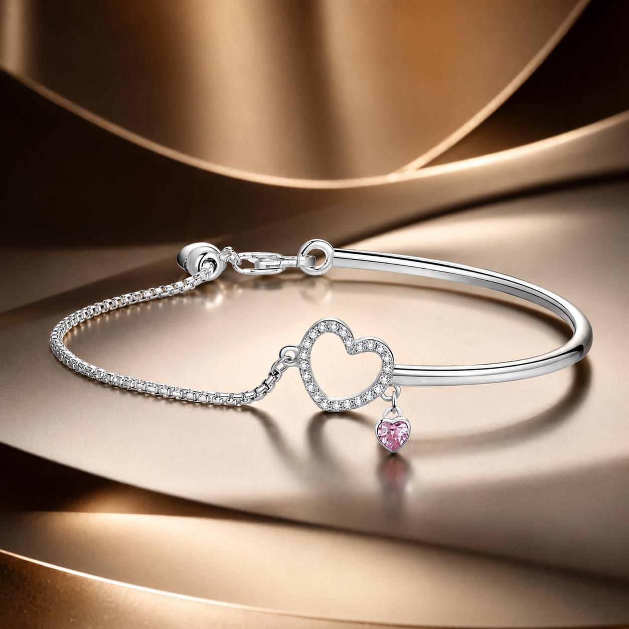 925 Sterling Silver Bracelet 19cm for Women DestGlow