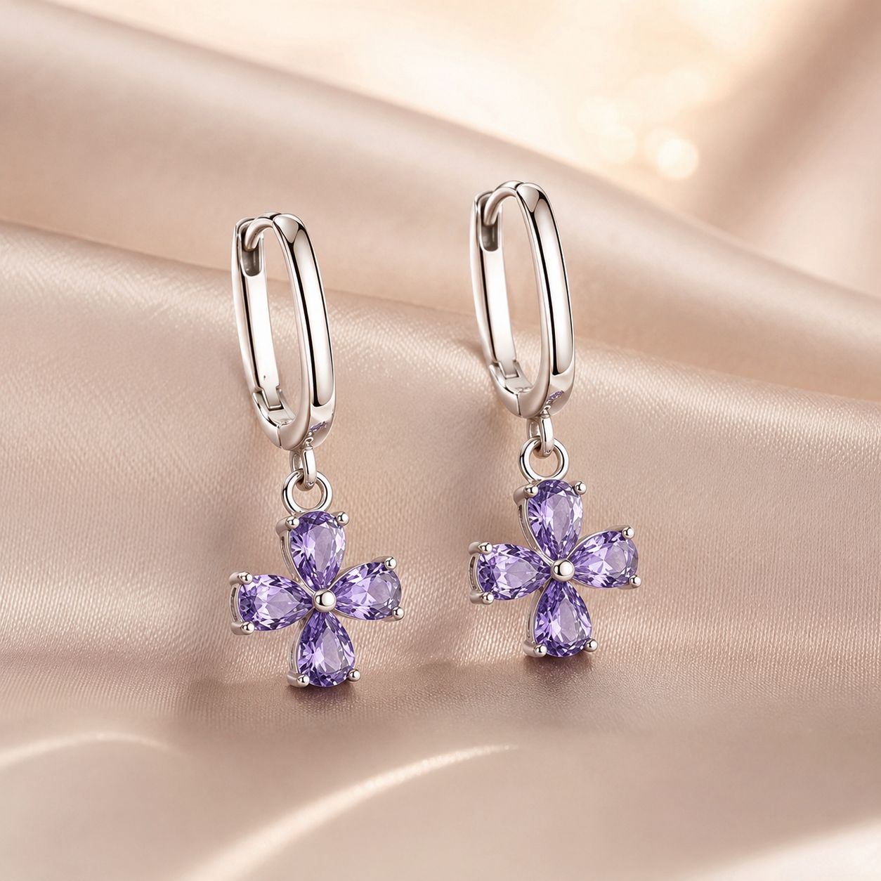 925 Sterling Silver Earrings with Pavé Setting CZ for Women DestGlow