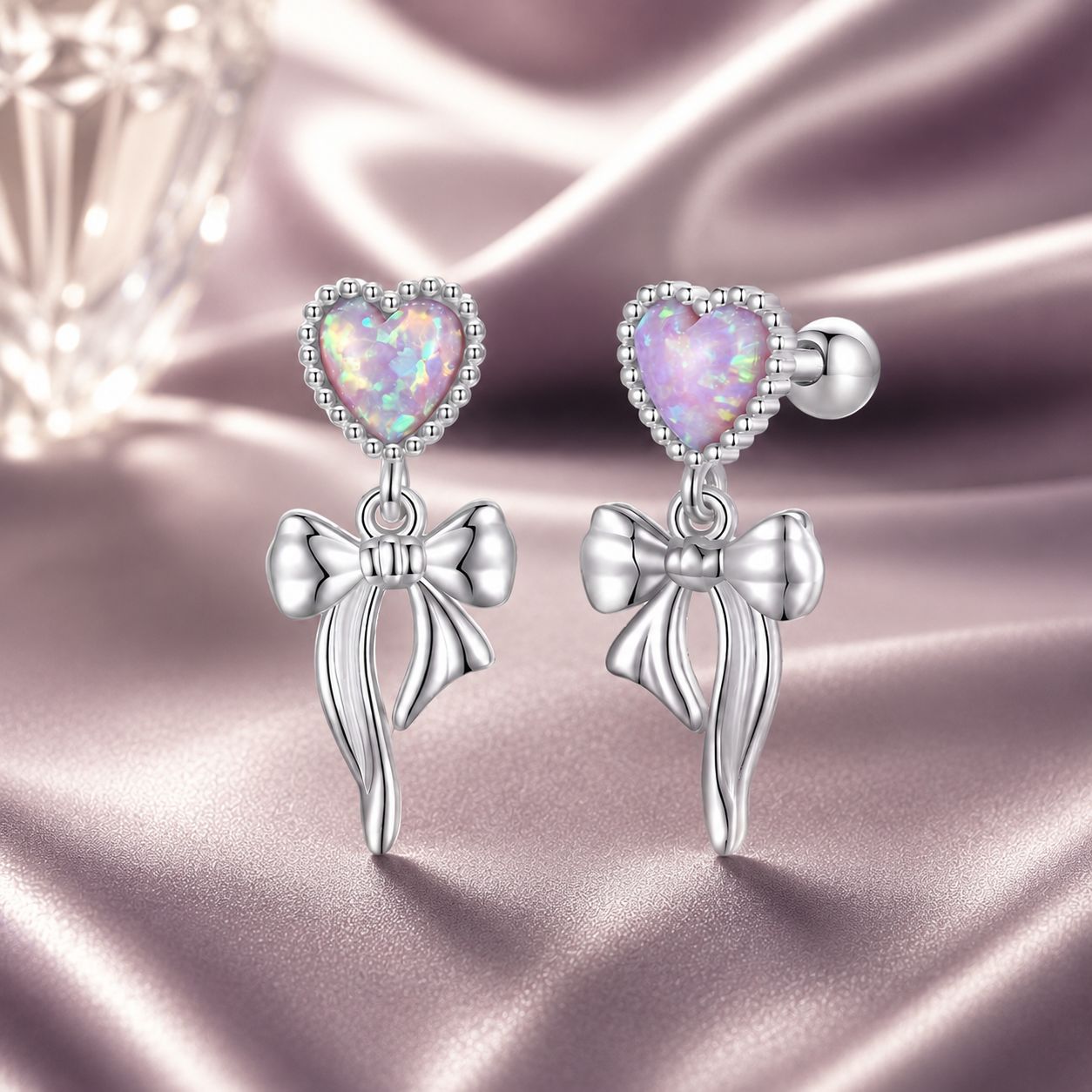 925 Sterling Silver Translucent Opal Earrings for Women DestGlow