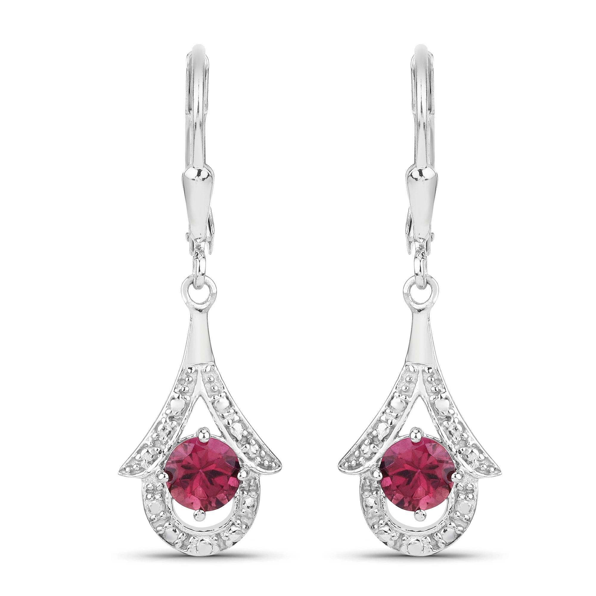 1.20 Carat Genuine Pink Tourmaline .925 Sterling Silver Earrings by Bids.com