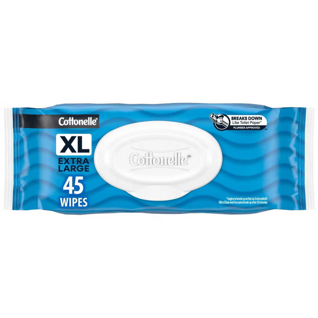 Cottonelle XL Flushable Wipes Unscented (45 ct) DestGlow