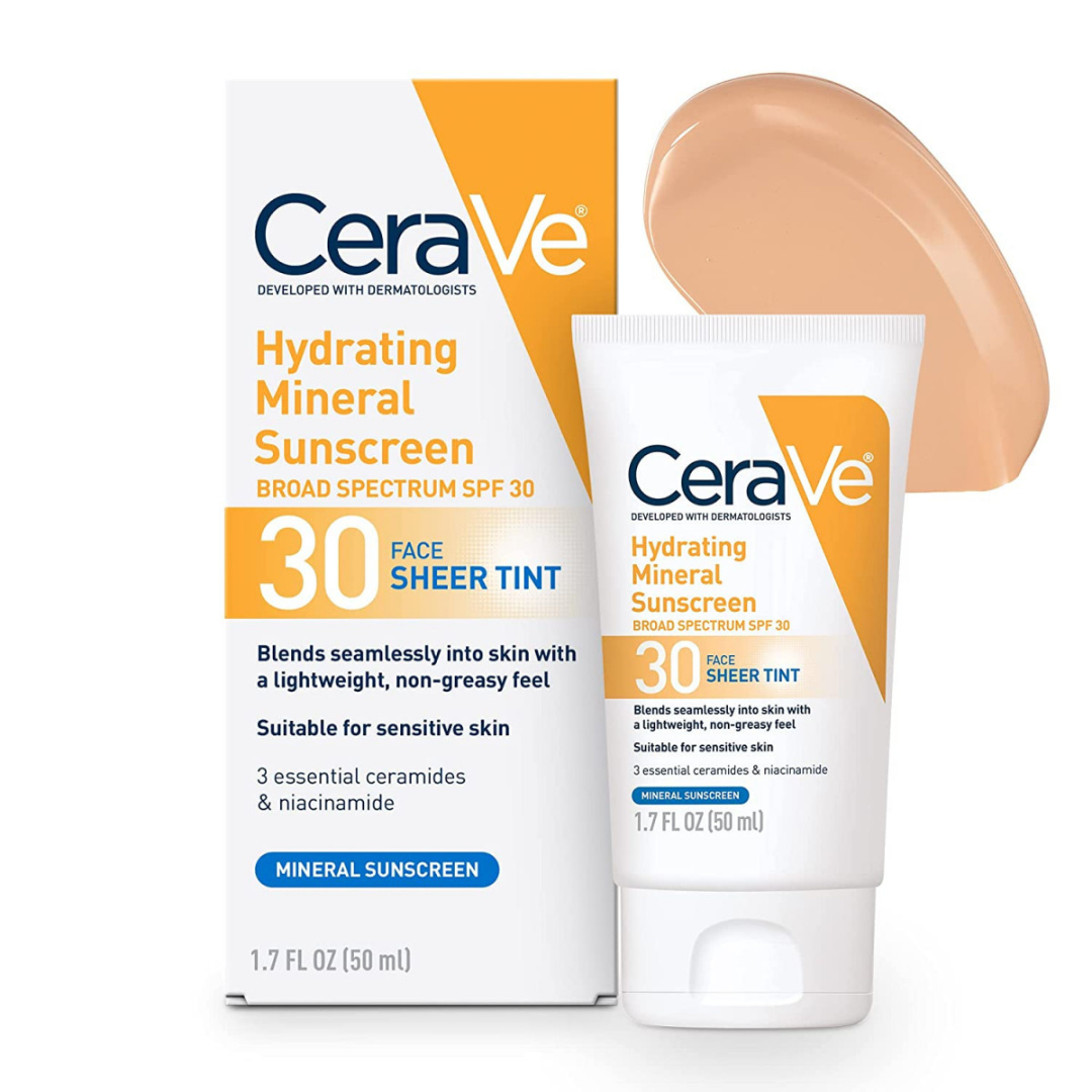 CeraVe Hydrating Mineral Sunscreen SPF 30 Sheer Tint (1.7oz) DestGlow