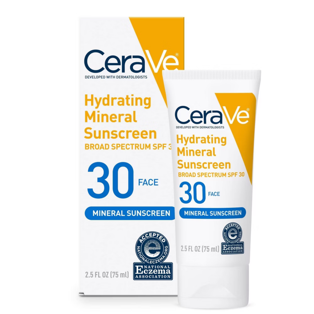 CeraVe Hydrating Mineral Face Sunscreen SPF 30 (1.7oz) DestGlow