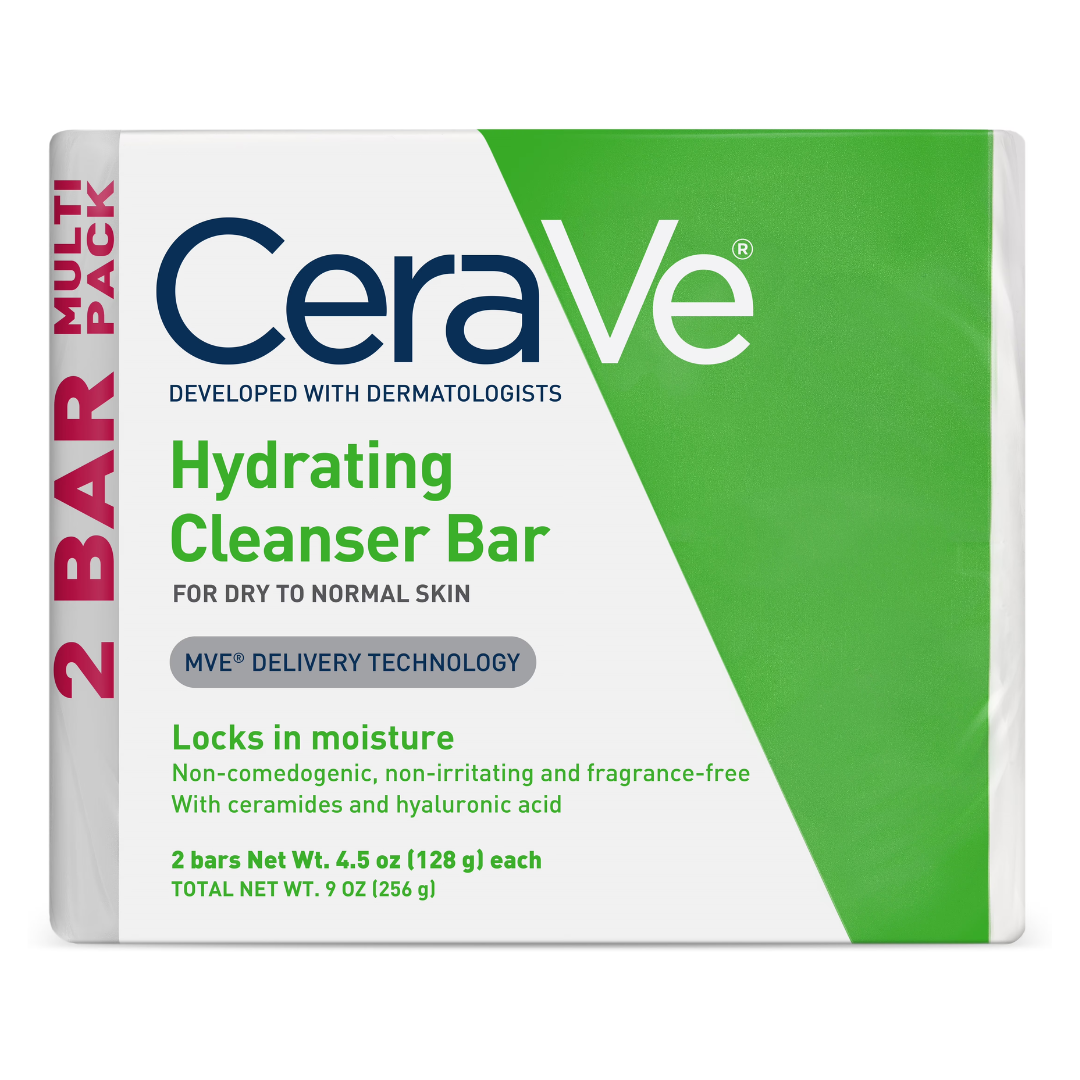 CeraVe Hydrating Cleanser Bar for Normal to Dry Skin (2 x 4.5 oz) DestGlow