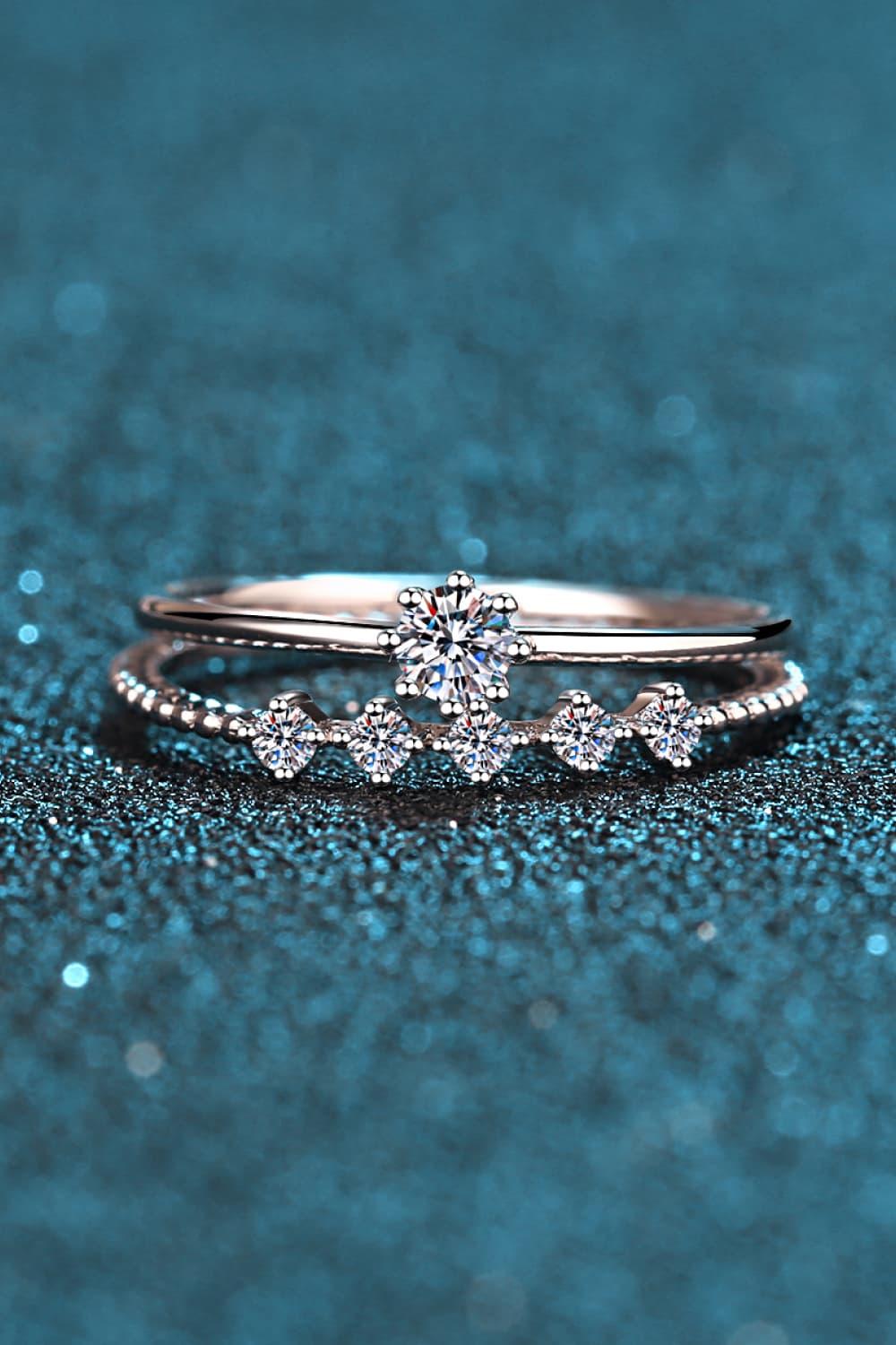 Sparkala™ 925 Sterling Silver Two-Piece Ring Set by Sparkala