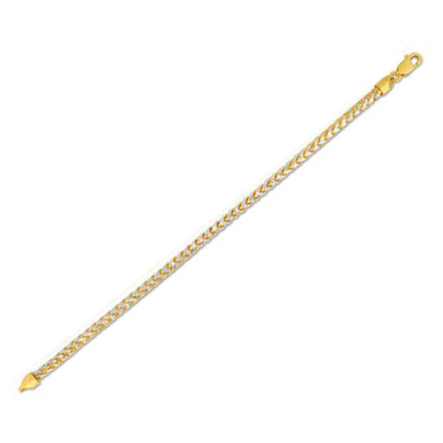 Round Pave Franco Chain Bracelet in 14k Yellow Gold (4.00 mm) DestGlow