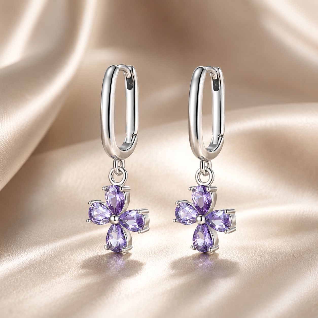 925 Sterling Silver Earrings with Pavé Setting CZ for Women DestGlow