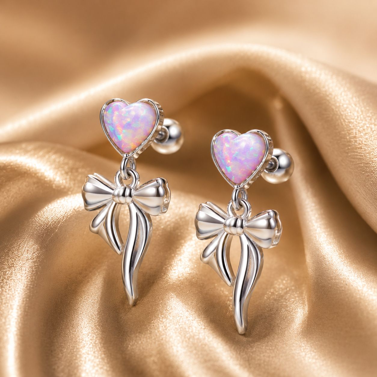 925 Sterling Silver Translucent Opal Earrings for Women DestGlow