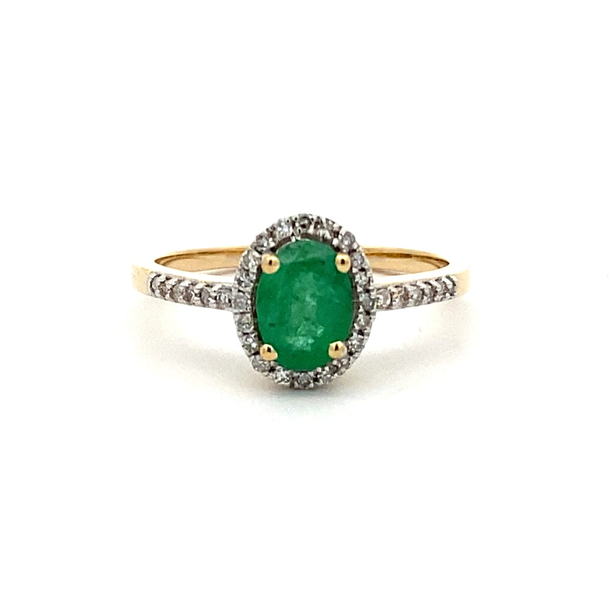 Genuine .74ct Emerald Diamond Ring 14KT Yellow Gold by Bids.com