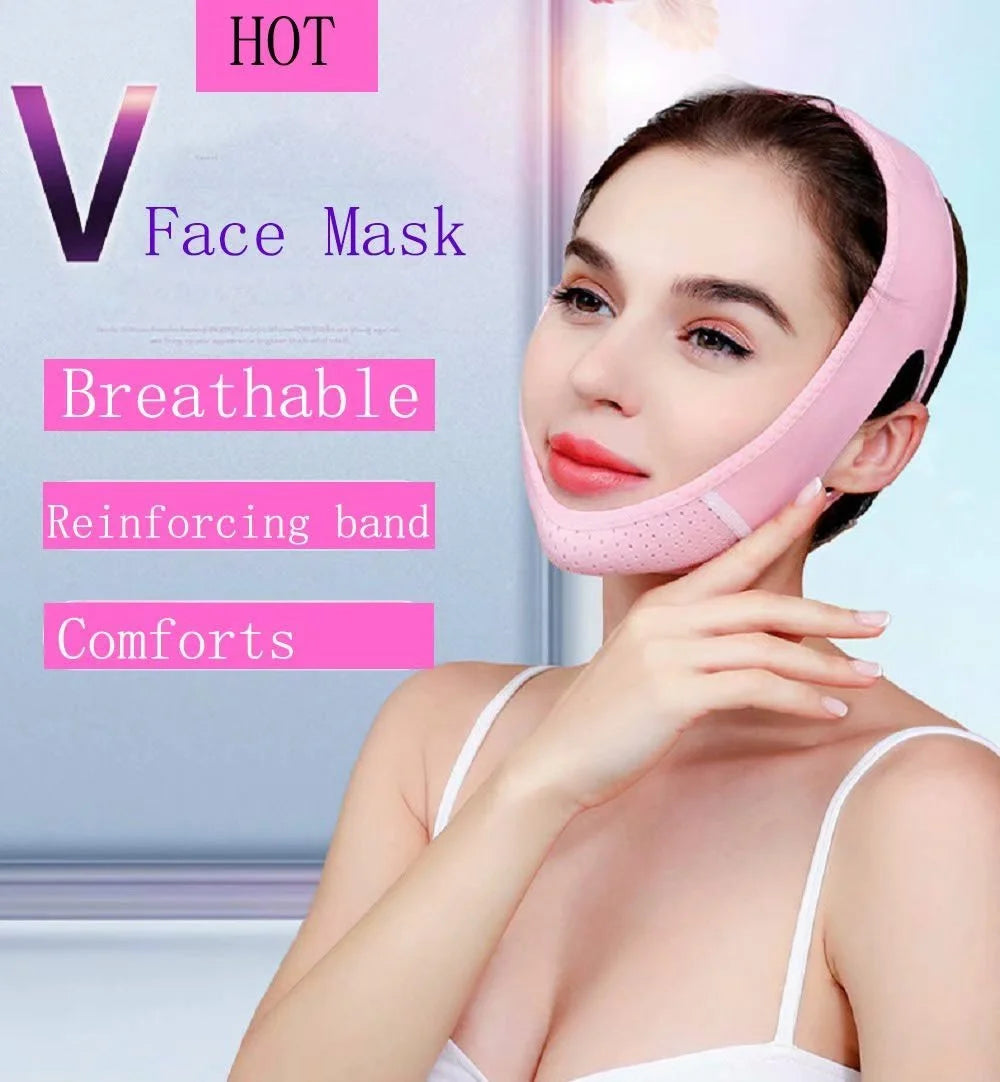 Reusable V Line Mask,V Shaped Face Mask for Sagging,Refined Jawline Support Strap,Adjustable Facial Slimming Strap,Chin up & Face Lifting Belt by Korean Skin Care