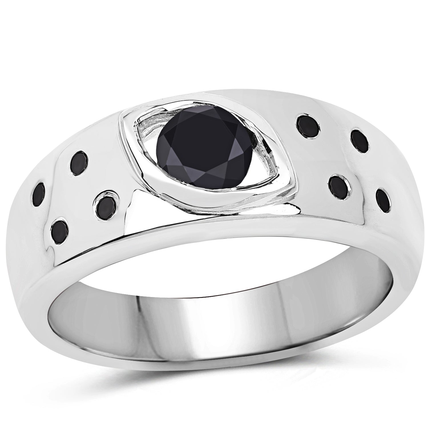 0.59 Carat Genuine Black Diamond .925 Sterling Silver Ring by Bids.com
