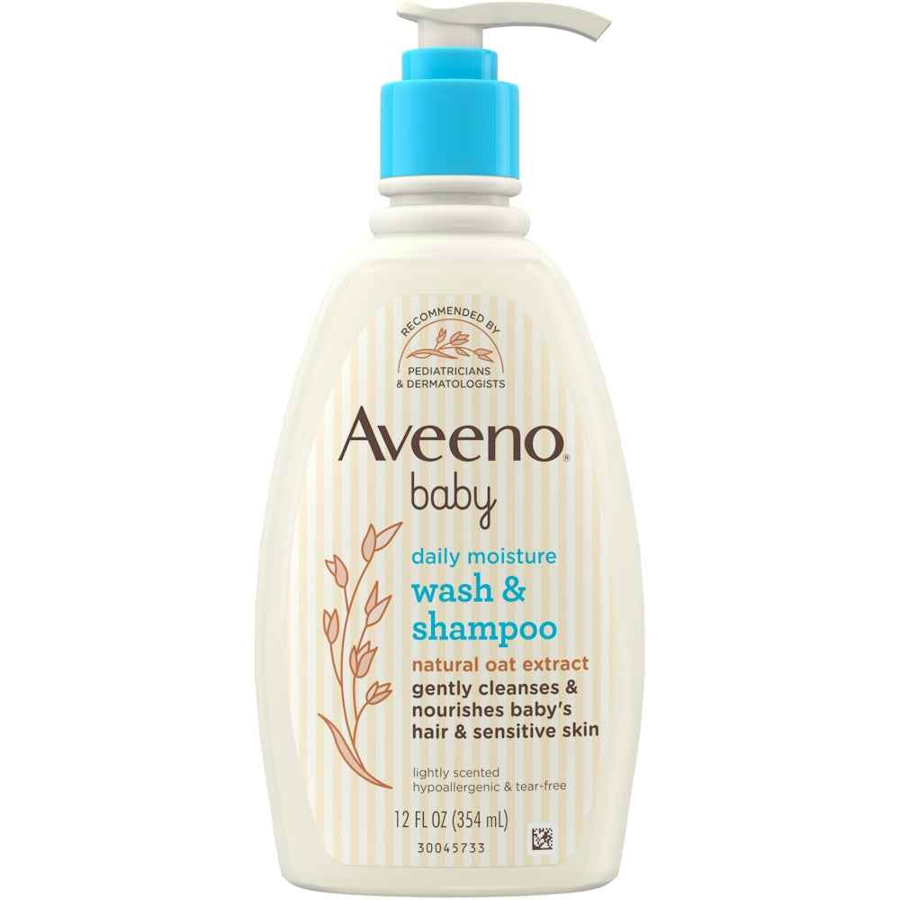 Aveeno Baby Wash And Shampoo, Lightly Scented 12 Oz