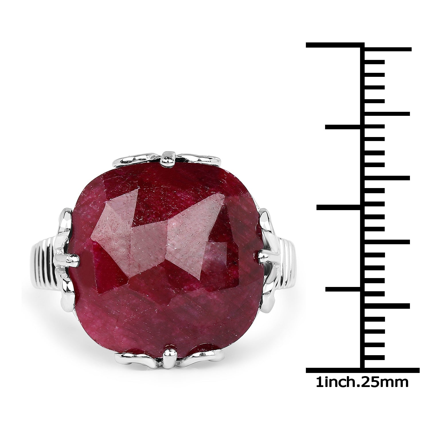 13.65 Carat Dyed Ruby .925 Sterling Silver Ring by Bids.com