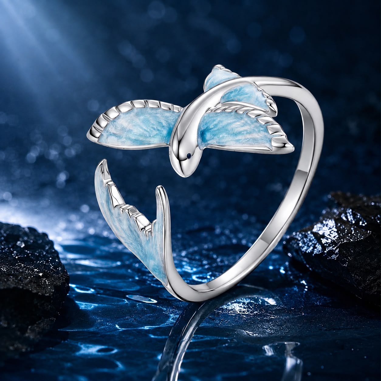 925 Sterling Silver White Enamel Pavé Set CZ Ring for Women DestGlow