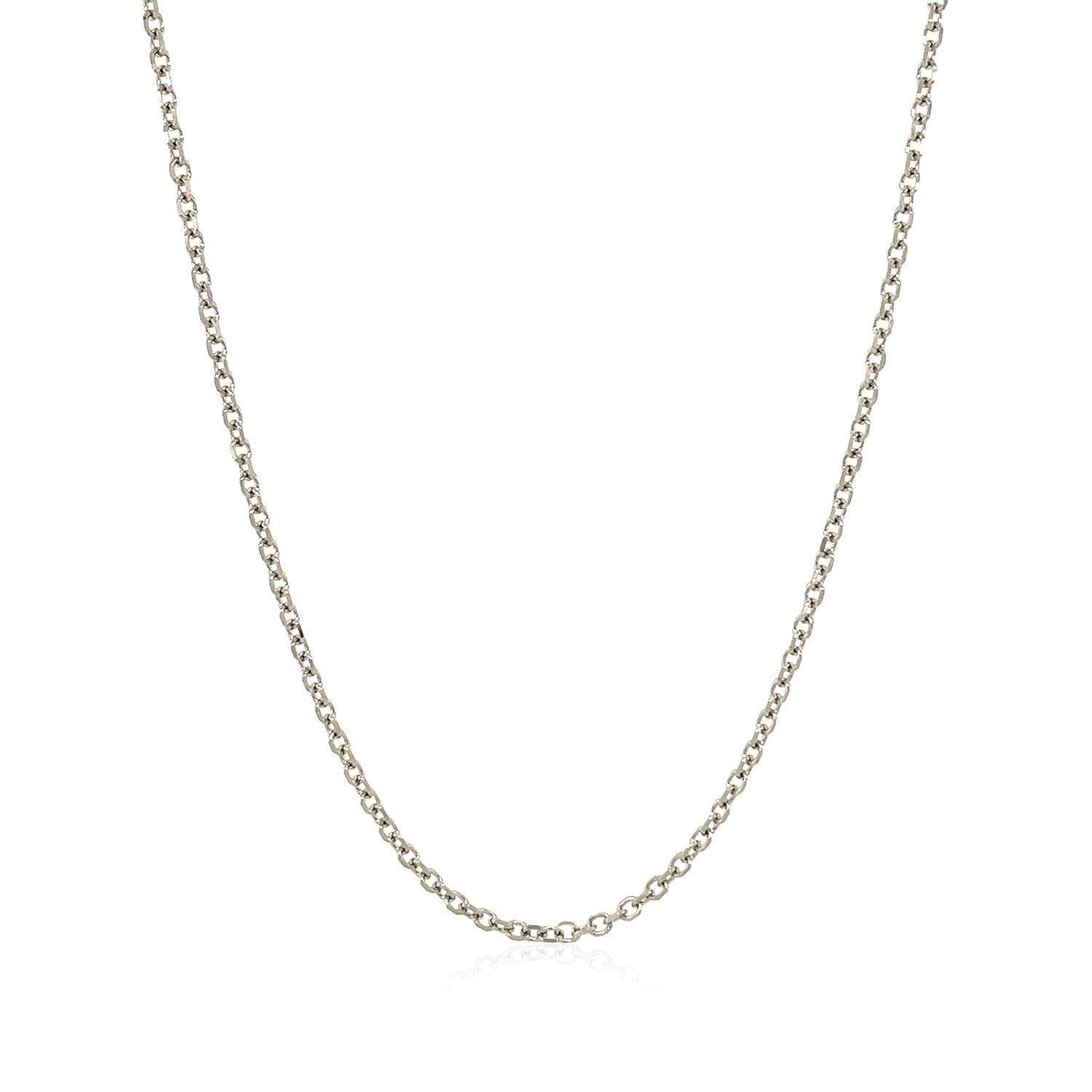 18k White Gold Diamond Cut Cable Link Chain (1.40 mm) DestGlow