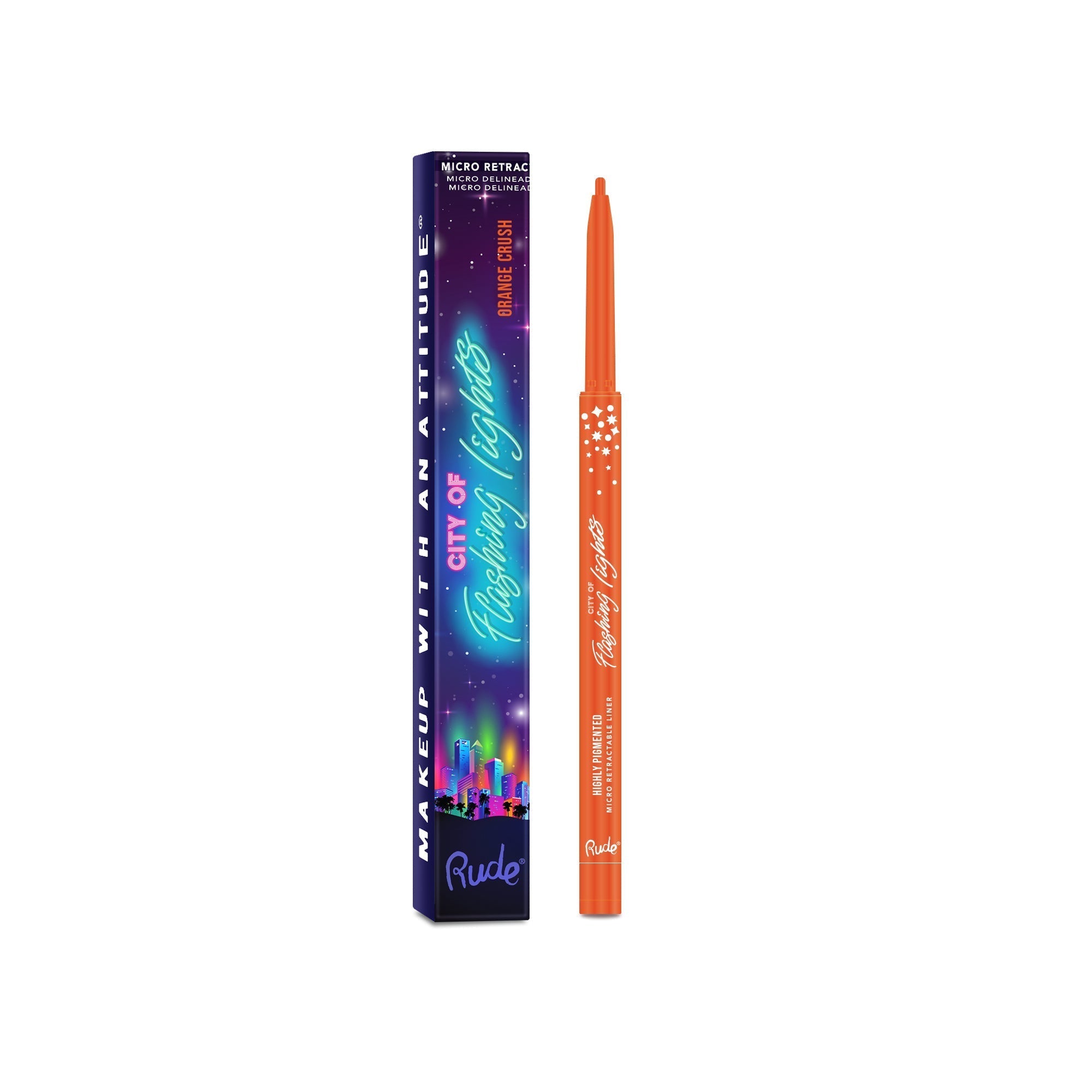 RUDE City of Flashing Lights Micro Retractable Liner - Orange Crush